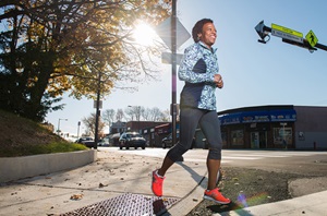 Bariatric patient Erika running